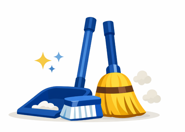 Úklidová firma při práci